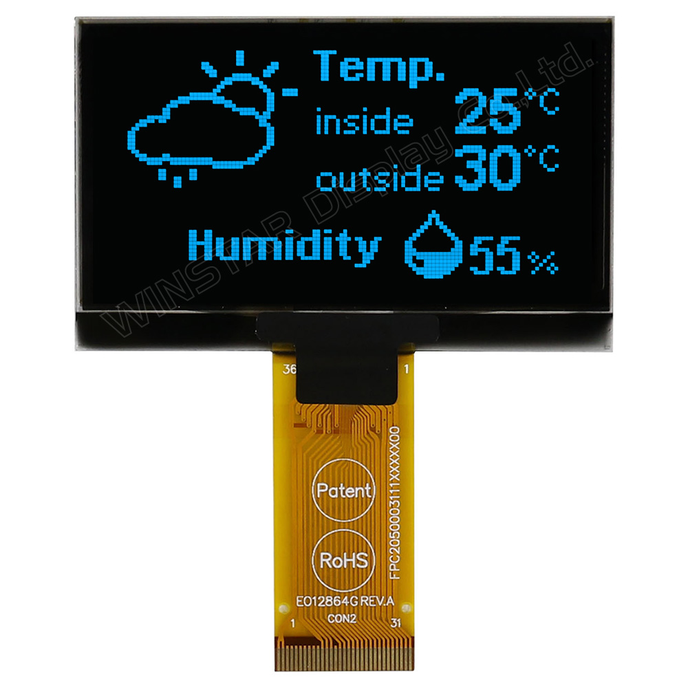 128x64 COG Graphic OLED Display