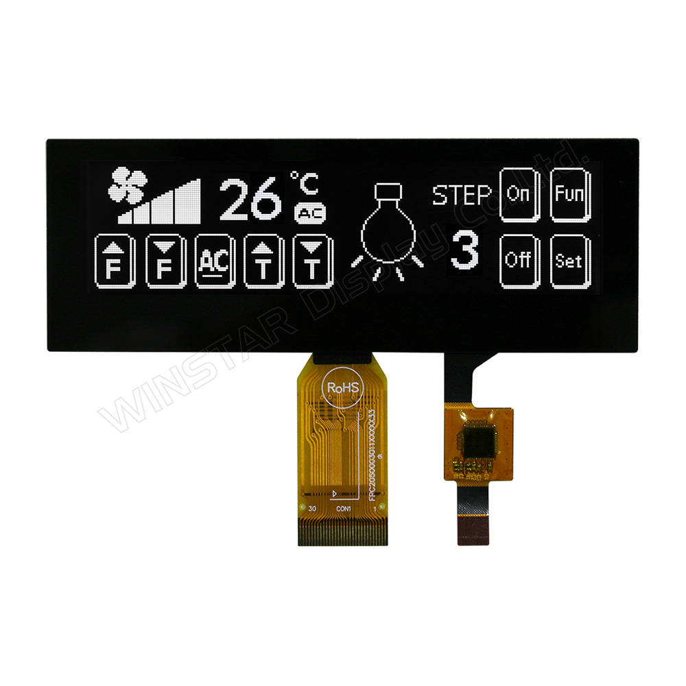 3.55 inch 256x64 COG OLED Display with CTP Touch